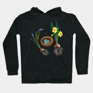 Spring flowers and birds nest Hoodie